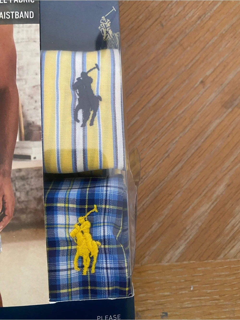 NWT Polo by Ralph Lauren White and Blue Vertical Stripe Boxers Set of 3